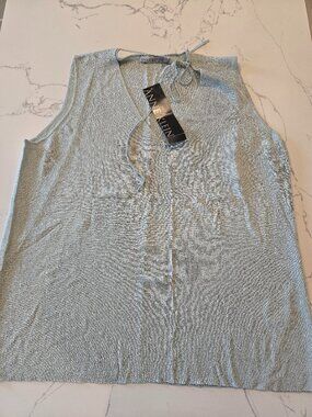 ANNE KLEIN V neck sleeveless top with ties